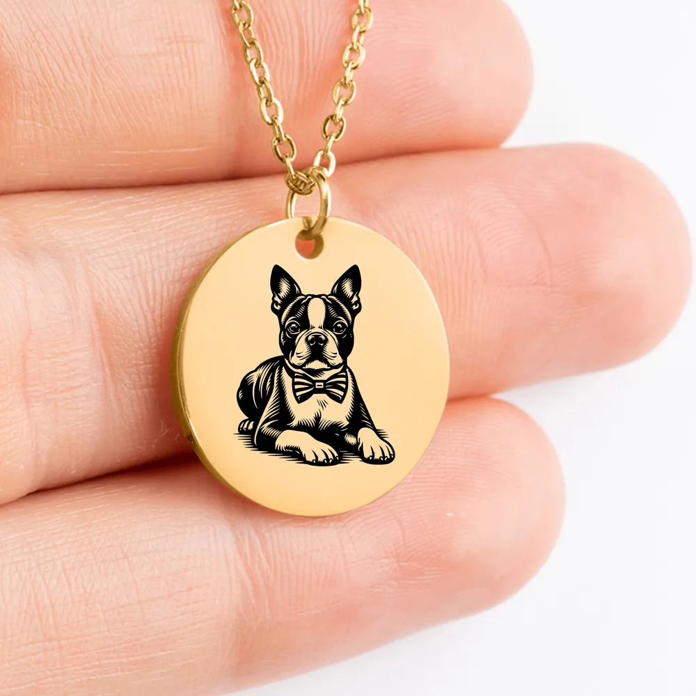 Boston Terrier pendant necklace gift idea