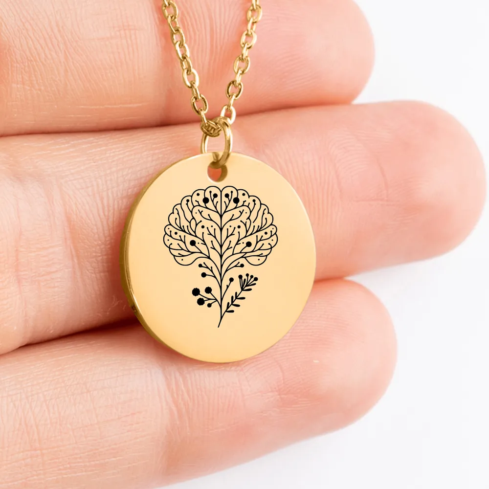 Elegant Floral Brain coin necklace for special occasions and everyday wear