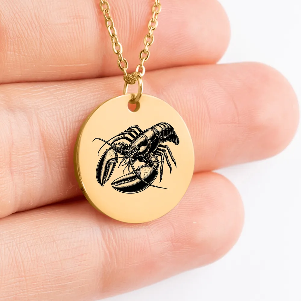 Handcrafted personalized Lobster pendant necklace