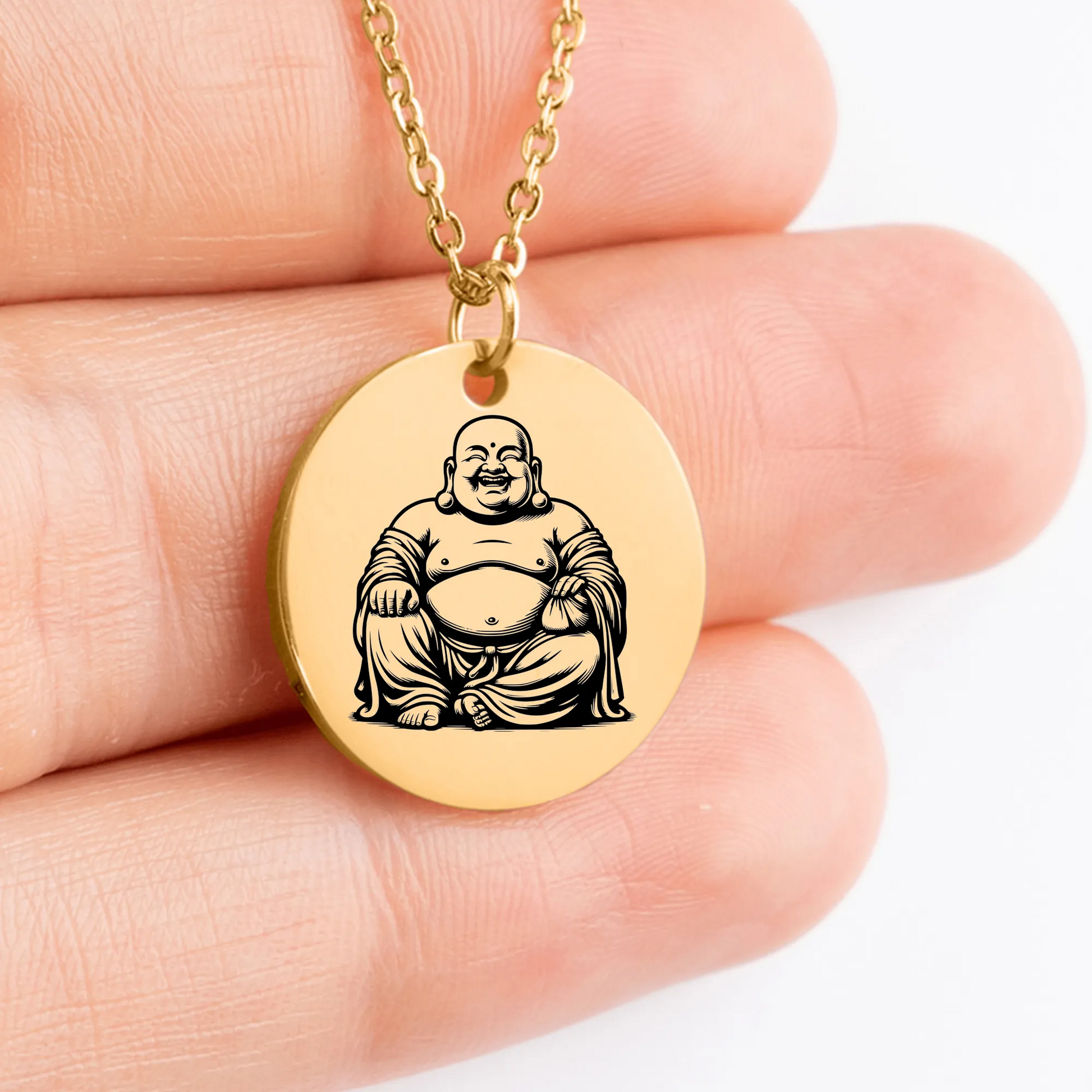 Stylish Laughing Buddha pendant for protection and prosperity 