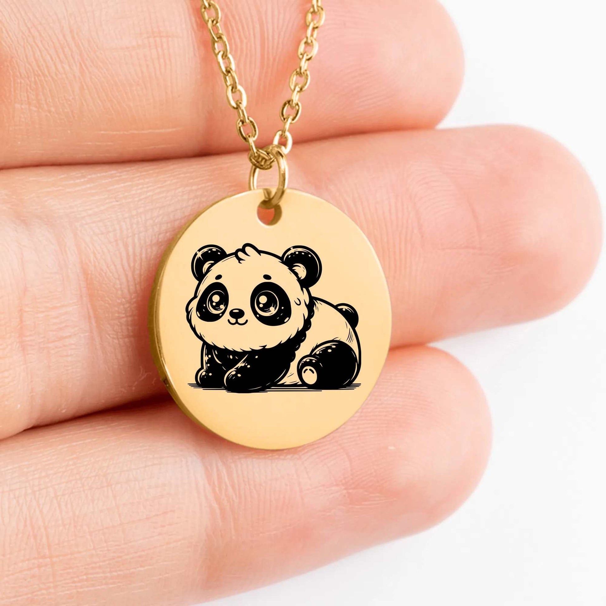 Personalized Baby Panda Medallion Charm for Gift Ideas