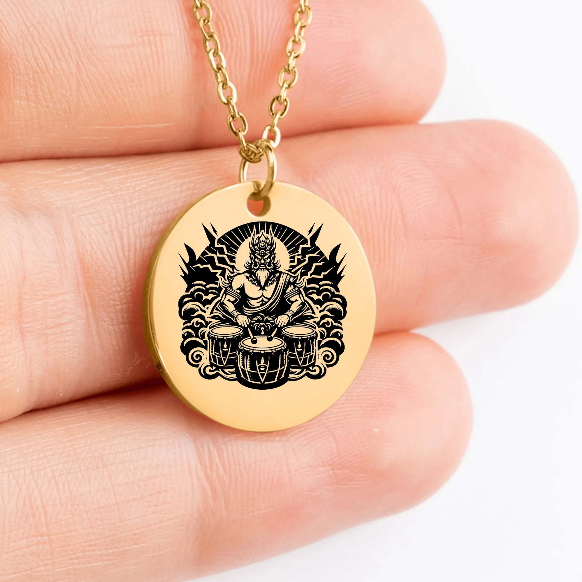 Raijin God medallion jewelry for good luck