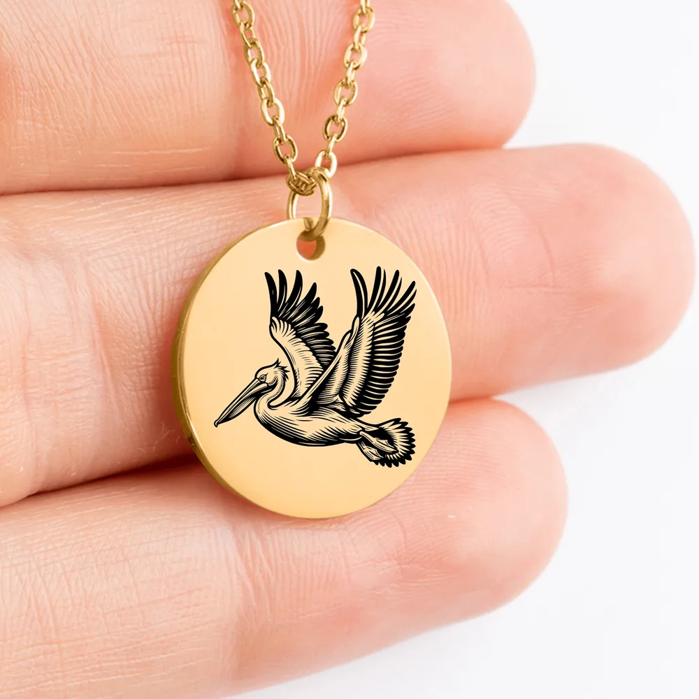 Unique Pelican themed jewelry custom amulet necklace