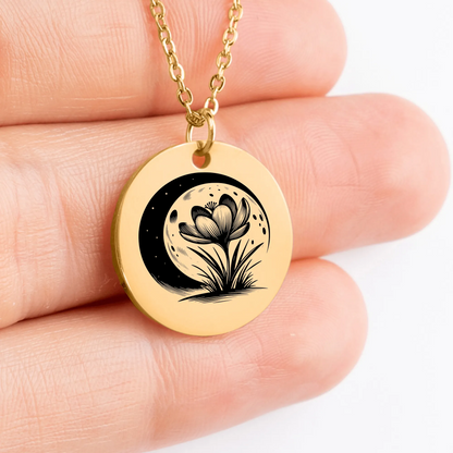 Elegant Crocus Flower charm necklace for a timeless look