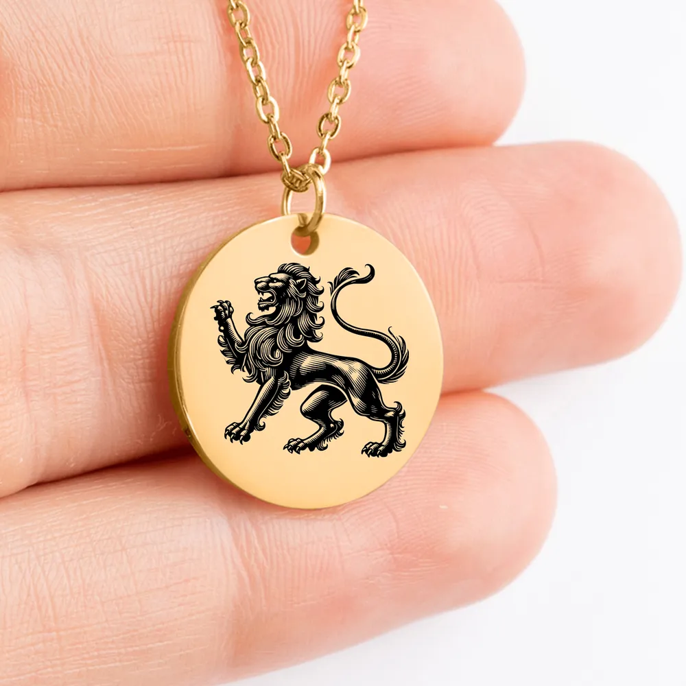 Personalized Lion Rampant amulet for gift ideas