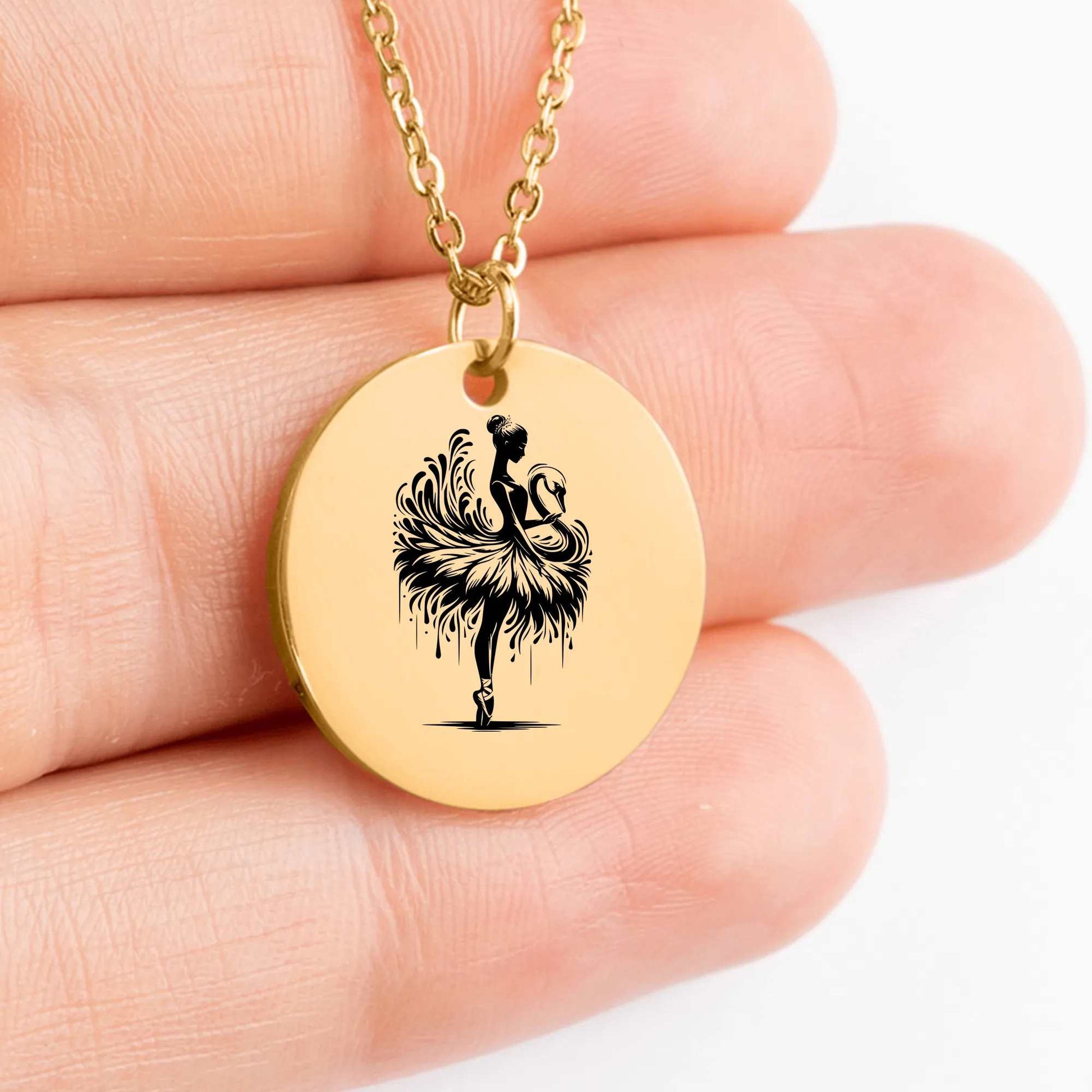 Elegant amulet ballerina medallion necklace for her