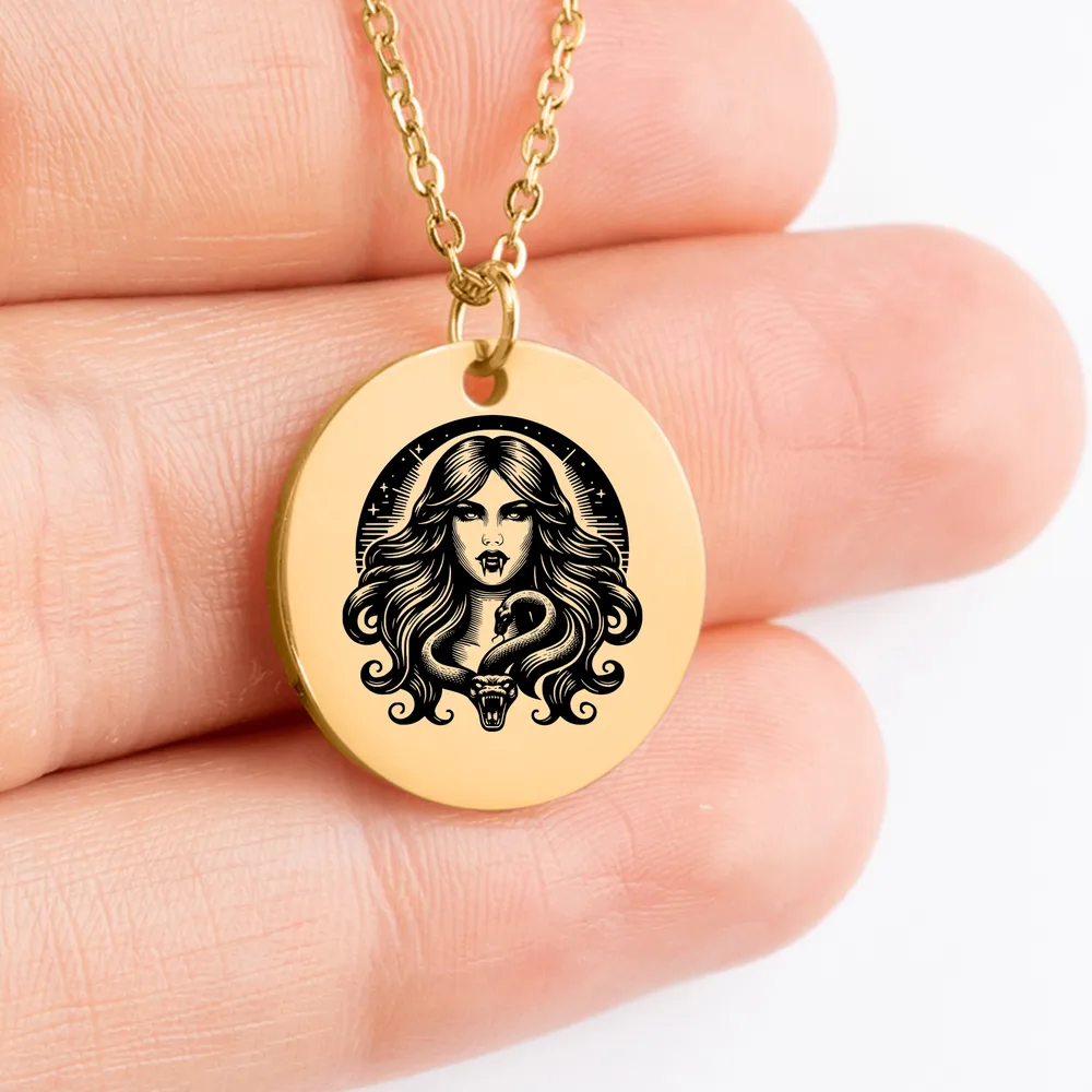 Personalized amulet necklace featuring a powerful Lilith symbol