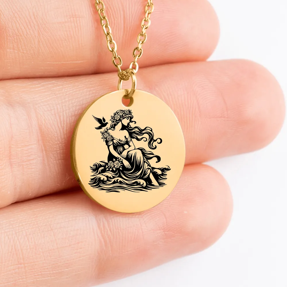 Unique Aphrodite Goddess pendant necklace, custom jewelry gift for women