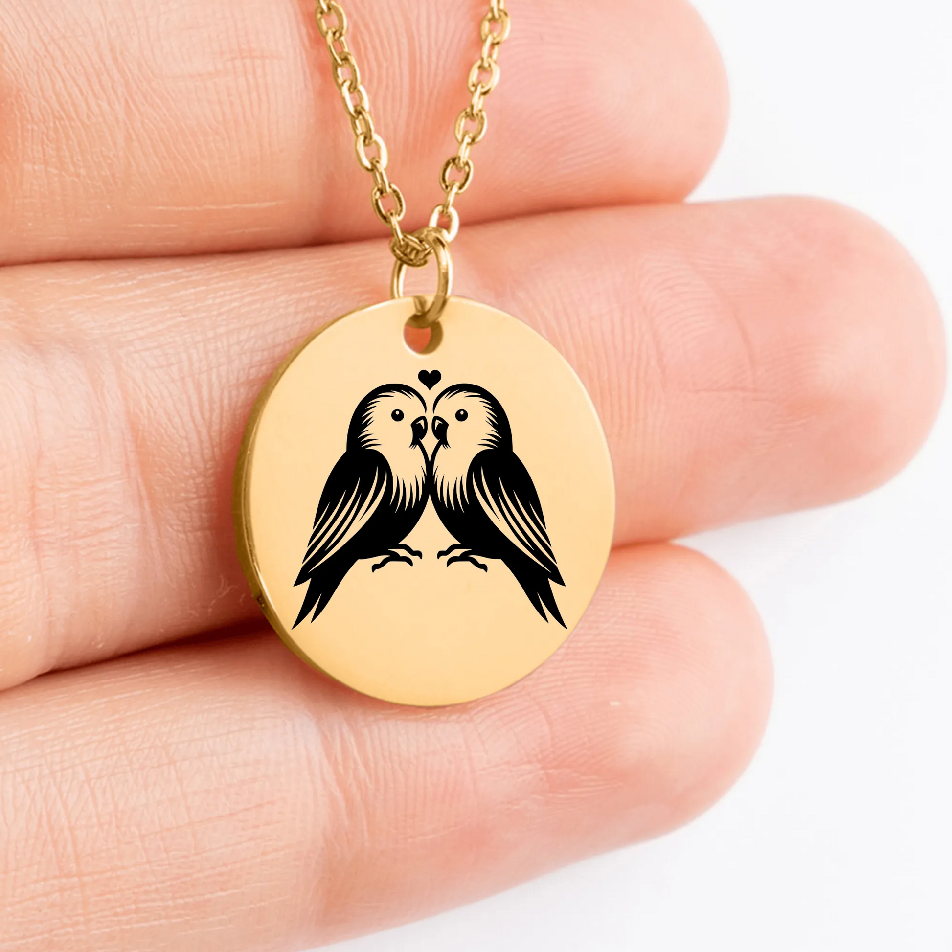 Unique Love Birds pendant necklace, personalized gift idea for her