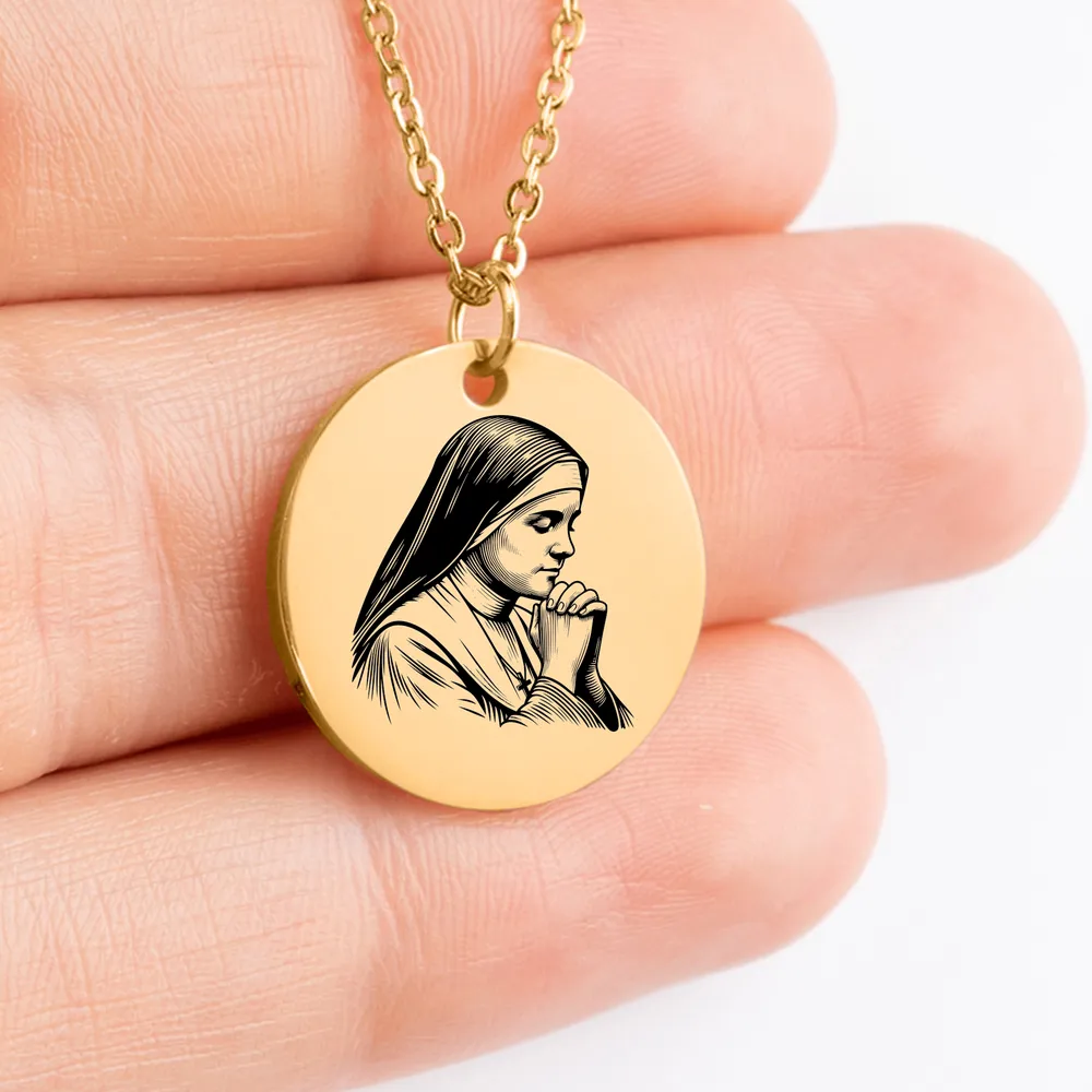 Saint Therese pendant necklace - personalized Catholic amulet