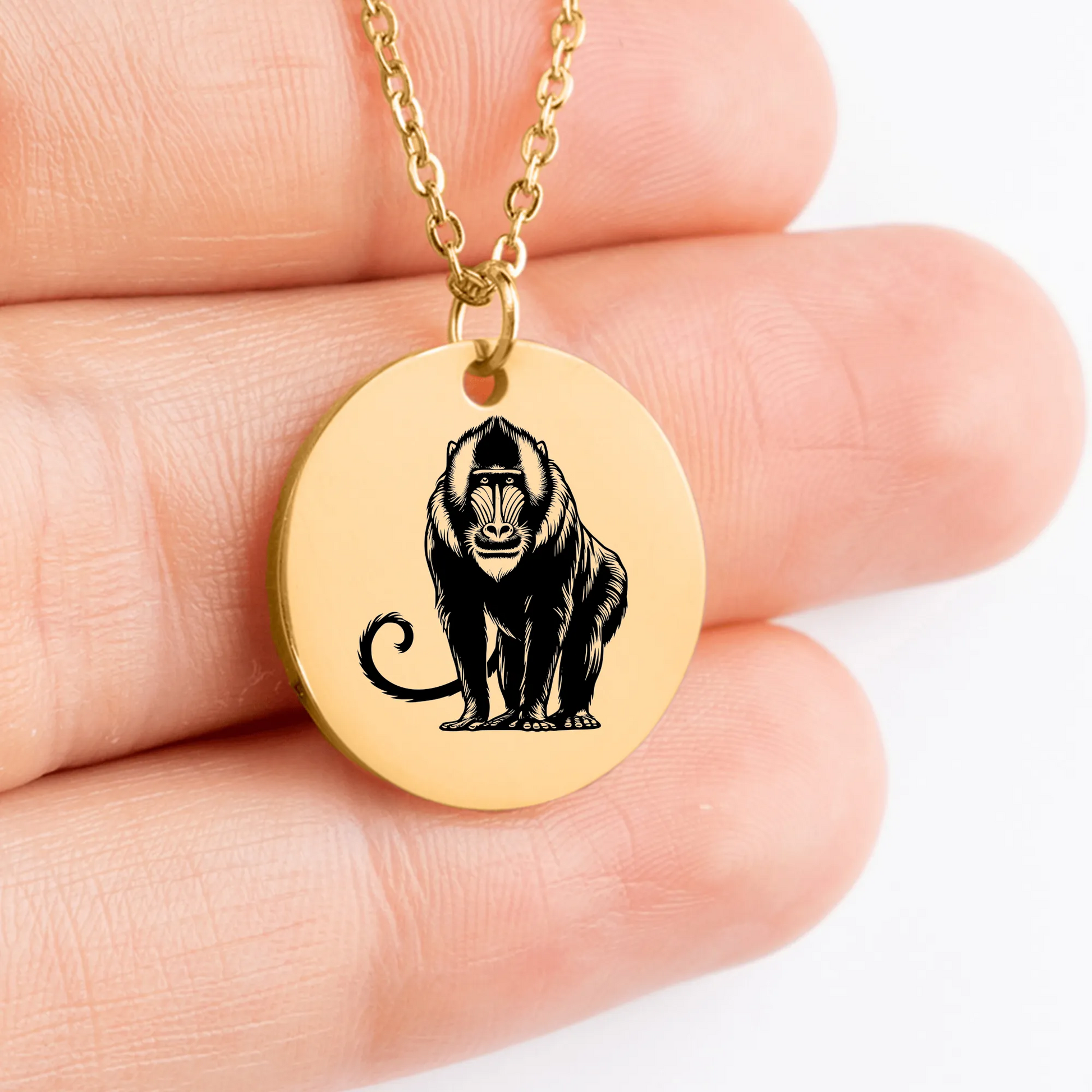 Mandrill Amulet Necklace - Handcrafted Gift for Wildlife Enthusiasts