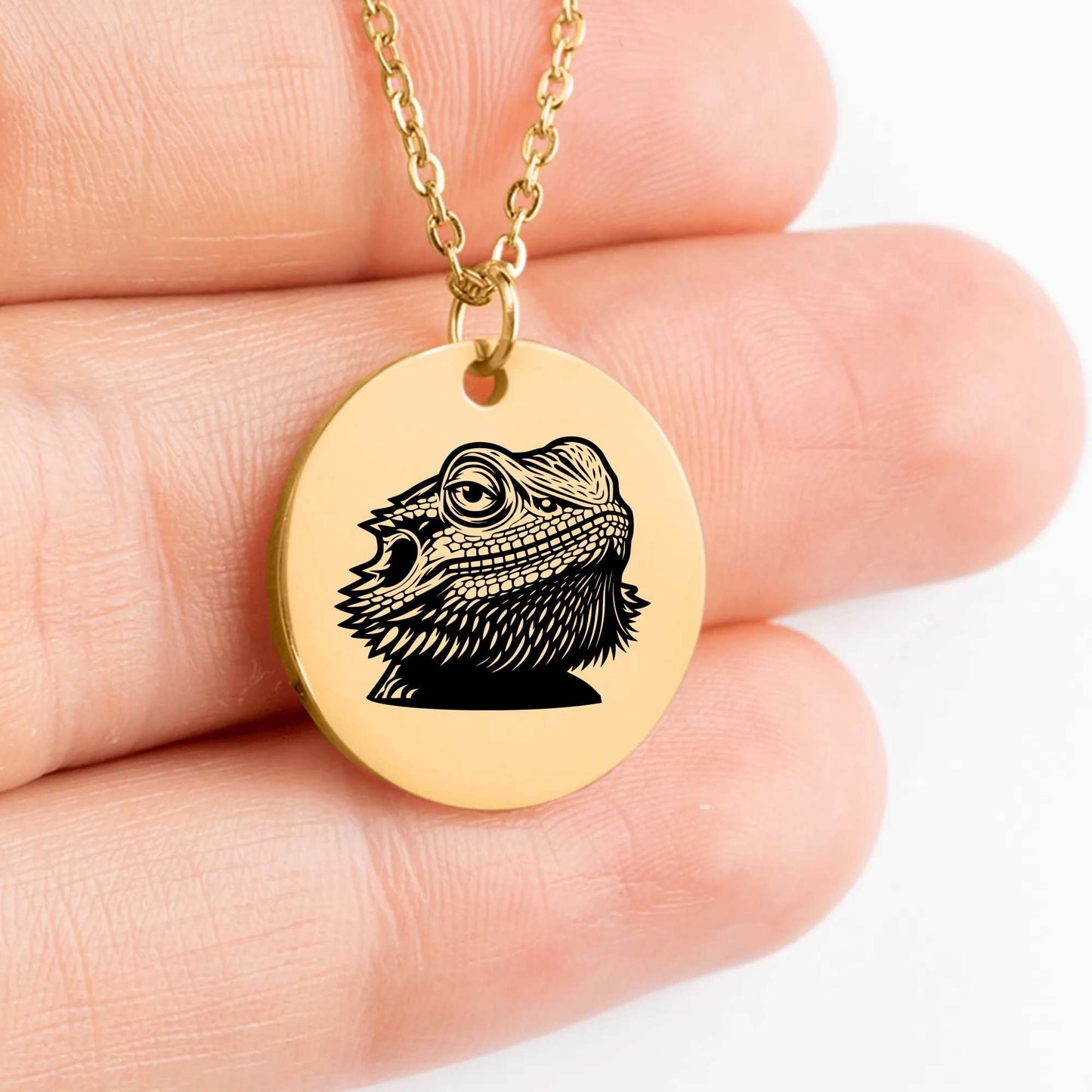 Unique Bearded Dragon pendant necklace for reptile lovers