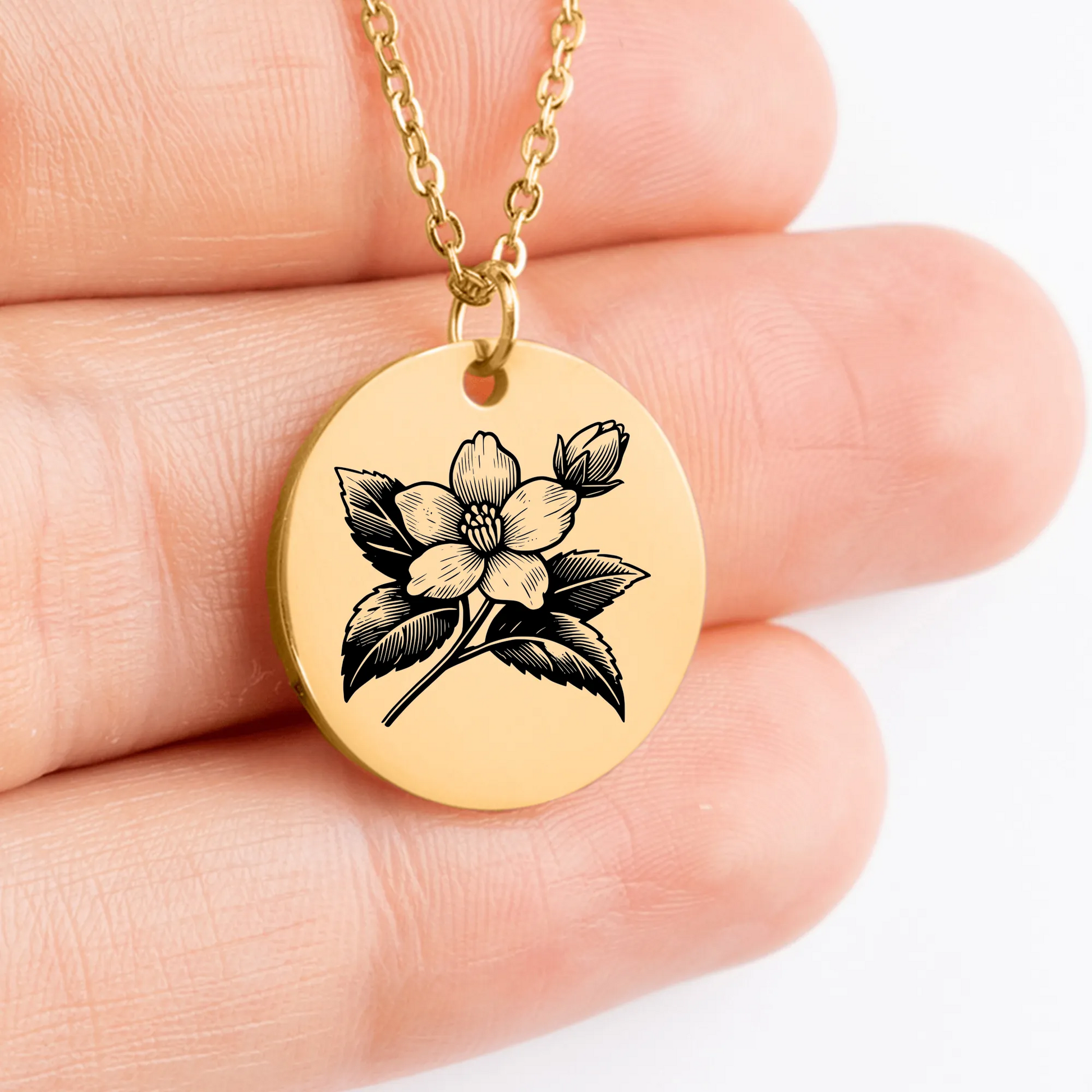 Personalized Jasmine Flower charm jewelry gift idea