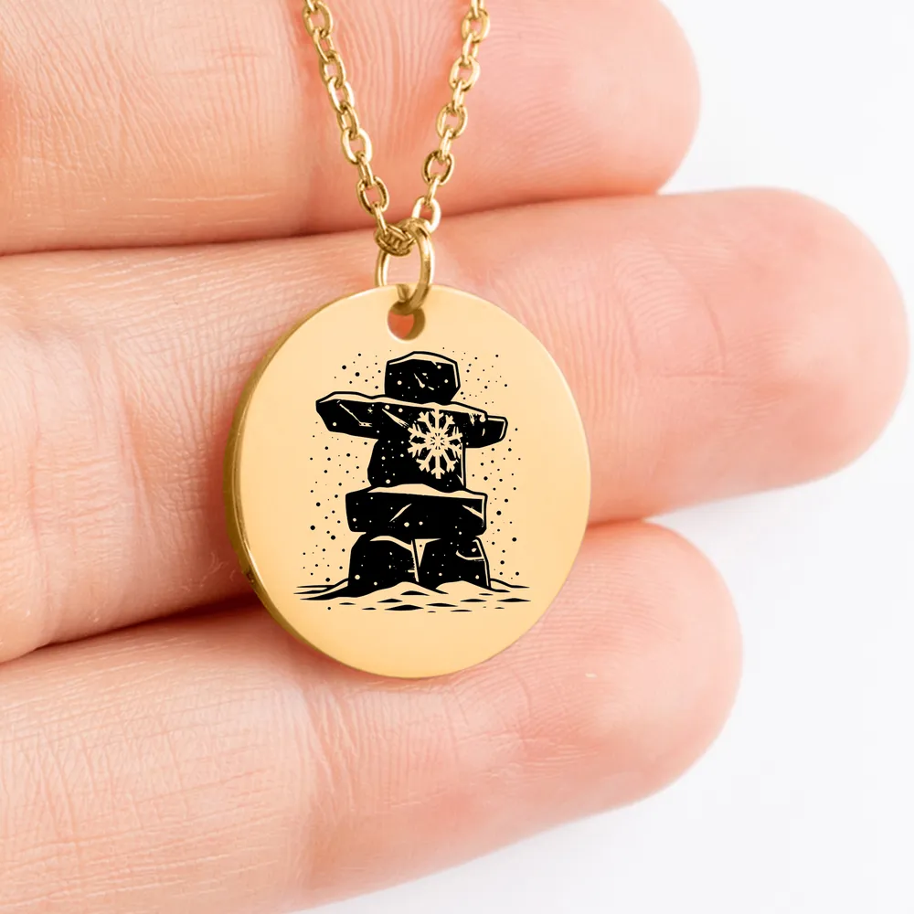 Unique custom Inukshuk pendant, symbolizing strength and guidance