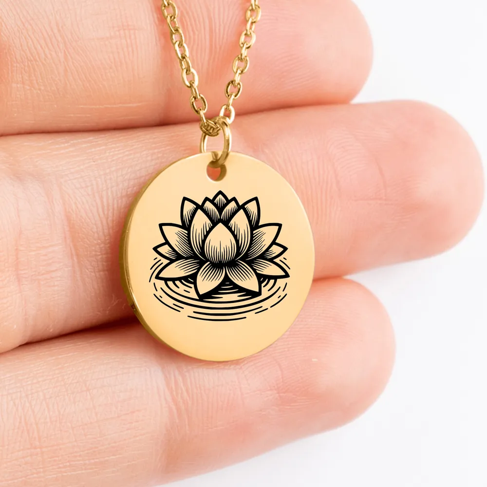 Unique Lotus Flower Pendant Necklace for Custom Jewelry Gift Idea