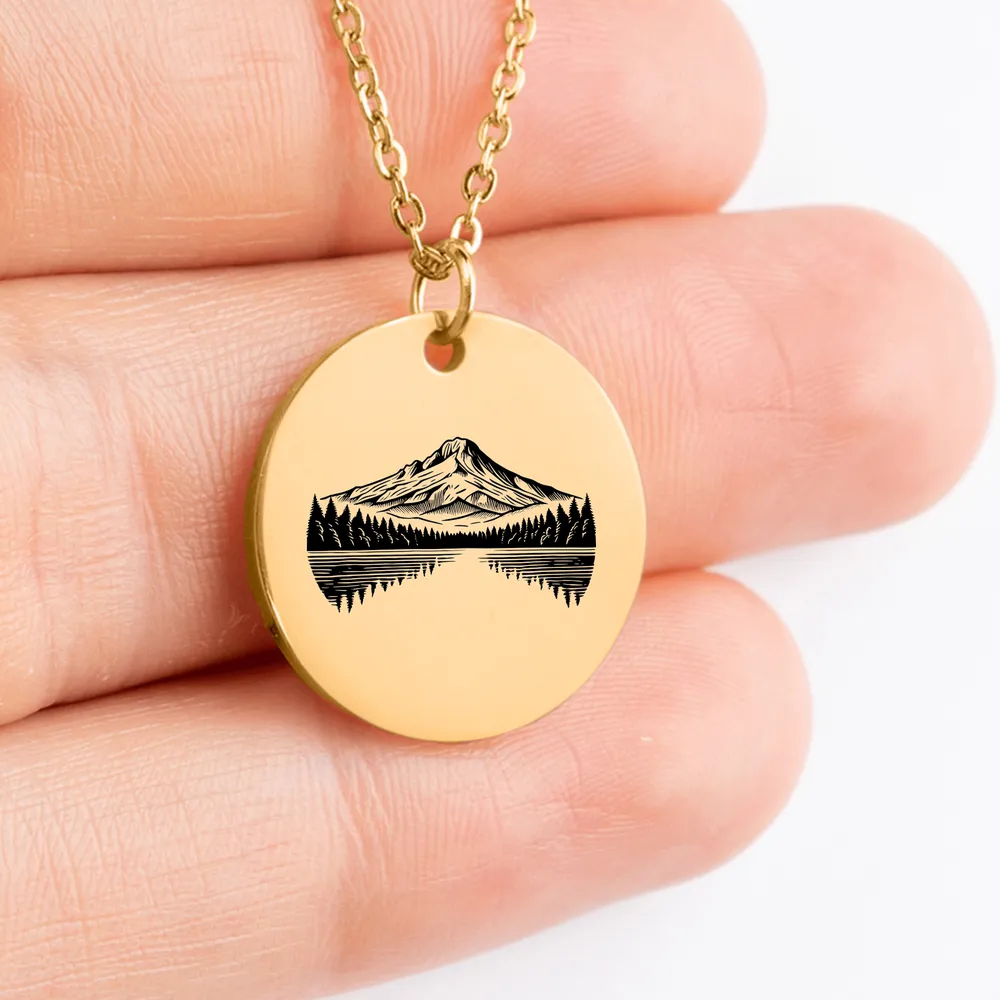 Custom Mount Hood pendant necklace for outdoor adventurers