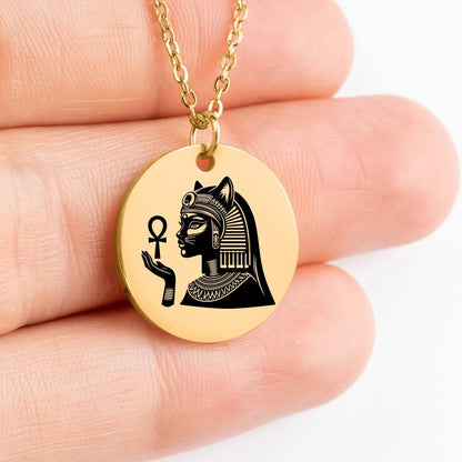 Beautiful Bastet Egyptian Cat Goddess charm necklace